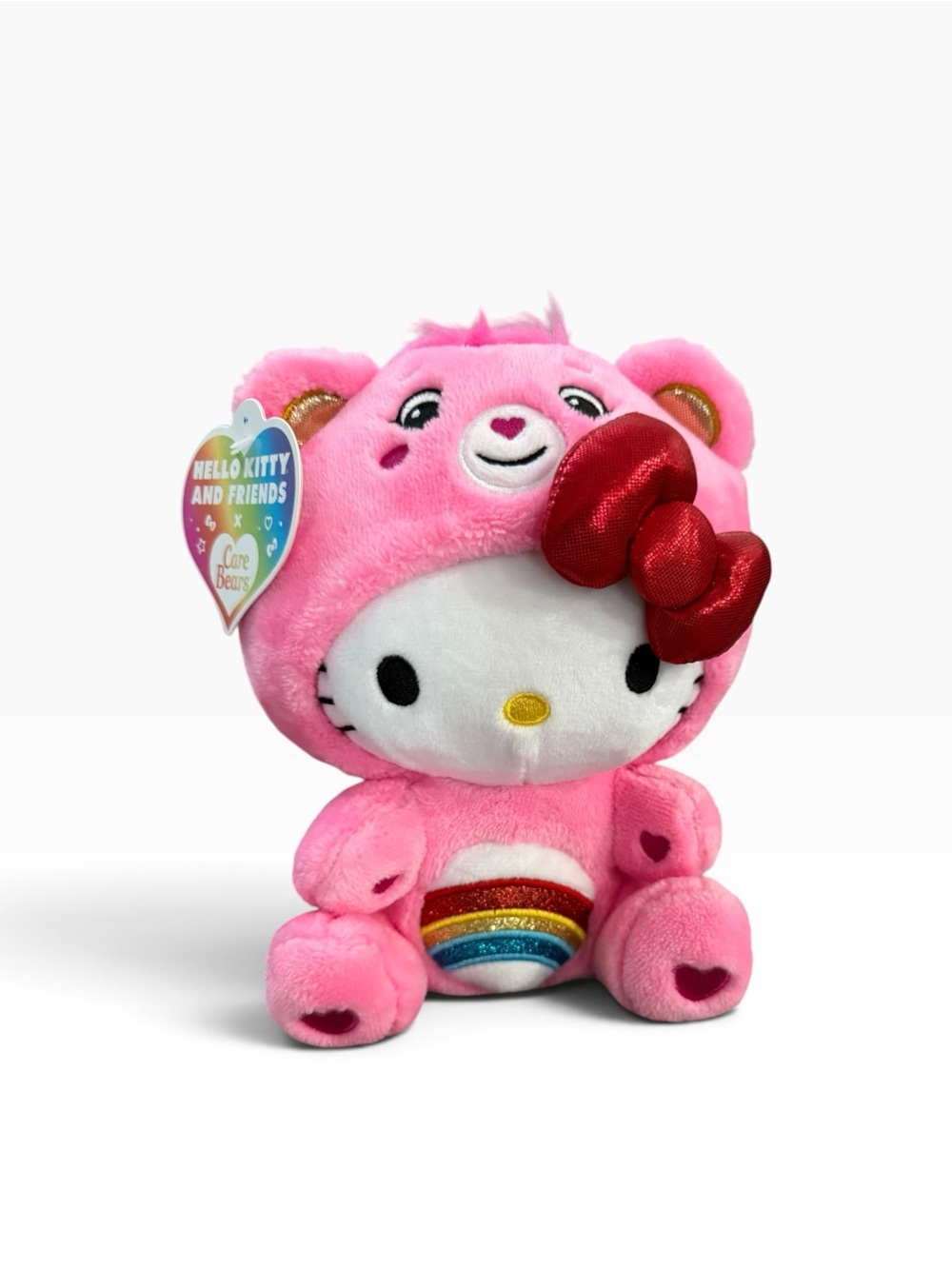 Hello Kitty x Care Bears Hello Kitty dressed as Cheer Bear 9” Tall. Brand New!